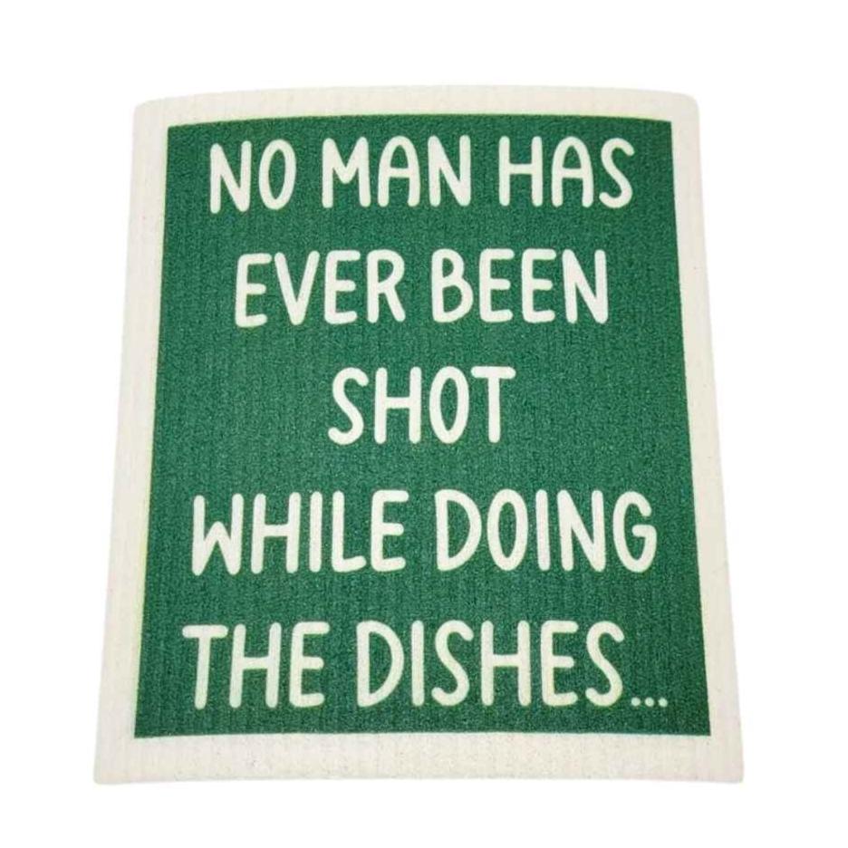 Swedish dishcloth with Green background and message