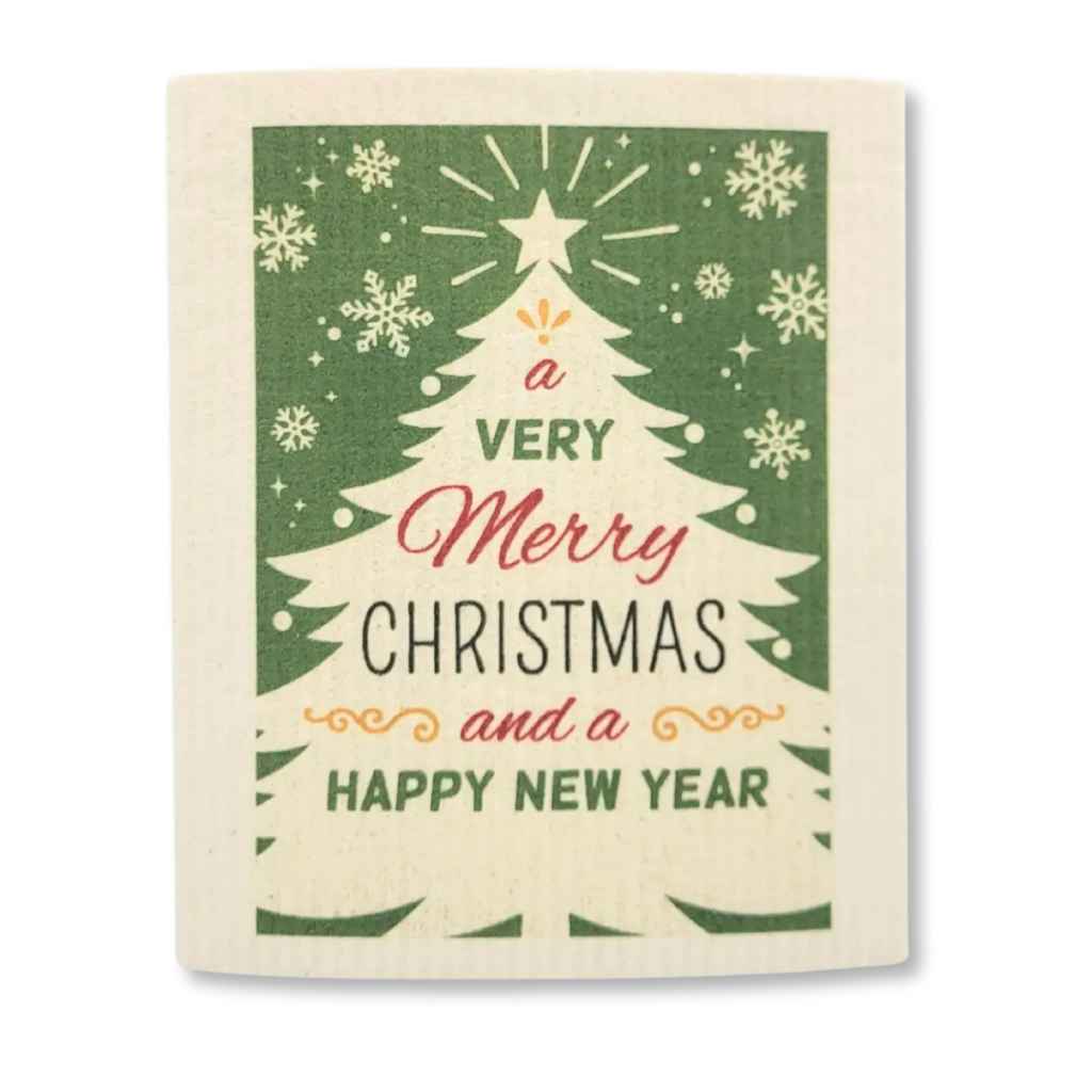 Swedish Dishcloth — Christmas Tree Greetings