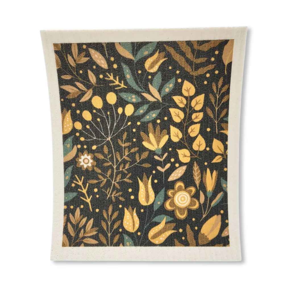 Swedish Dishcloth — Golden Flowers