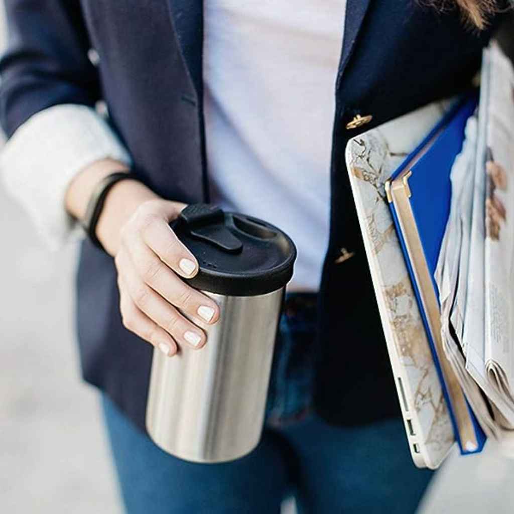 EcoVessel Perk Lid | One-Handed Push Button Flip-Top Coffee Lid