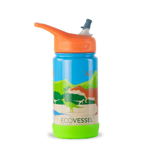 ecovessel kids insulated water bottle with dinosaur design