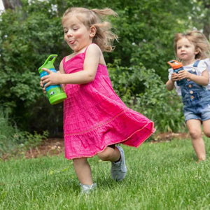 two children running and holding their ecovessel kids insulated water bottles
