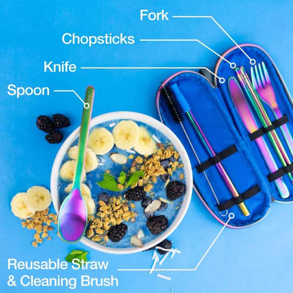 Stainless Steel Lunch Box with Reusable Cutlery Set