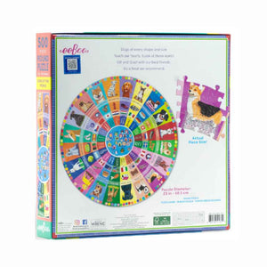 eeBoo jigsaw puzzle - Dogs of the World, round 500 piece puzzle