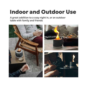 Set of 2 mini FLIKRFIRE Personal Tabletop Fireplace for Indoor/Outdoor use. Runs on Isopropyl Alcohol. Made in USA.