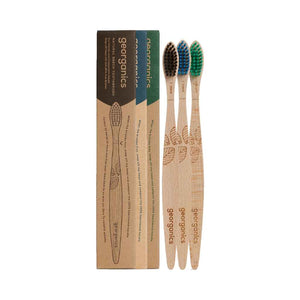 Georganics beechwood vegan toothbrushes come with your choice of soft, medium, or firm bristles.