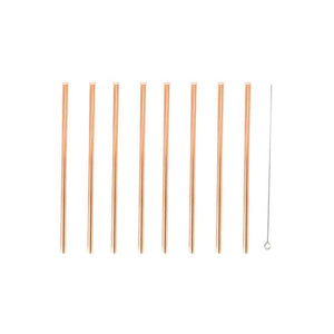 Reusable Copper Cocktail Straws | Set of 8