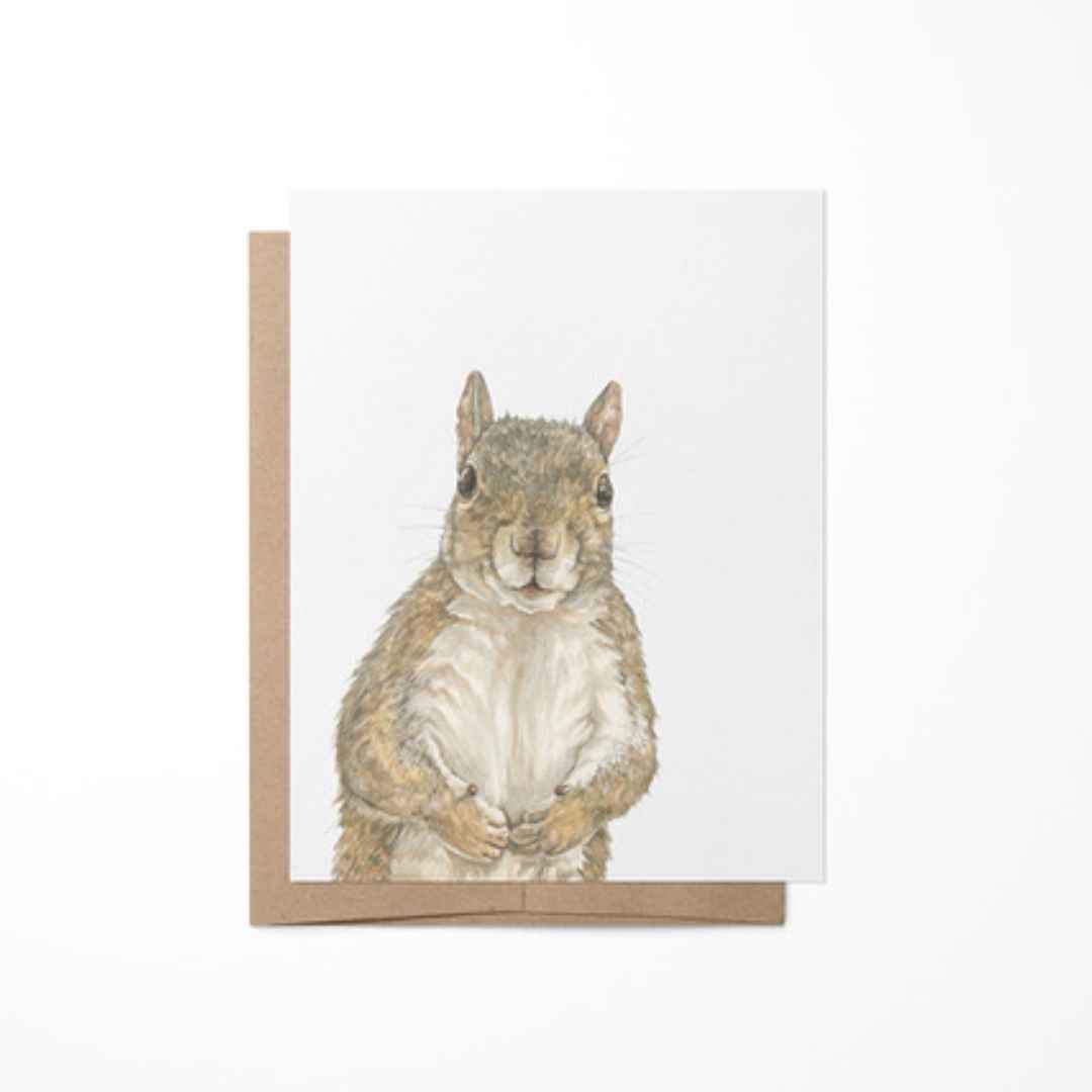 Heather S. Vitticore artisan notecards - hand drawn watercolor prints of animals and botanicals - Squirrel Print