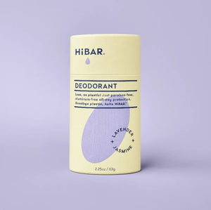 natural, plastic-free hibar deodorant in lavender and jasmine scent