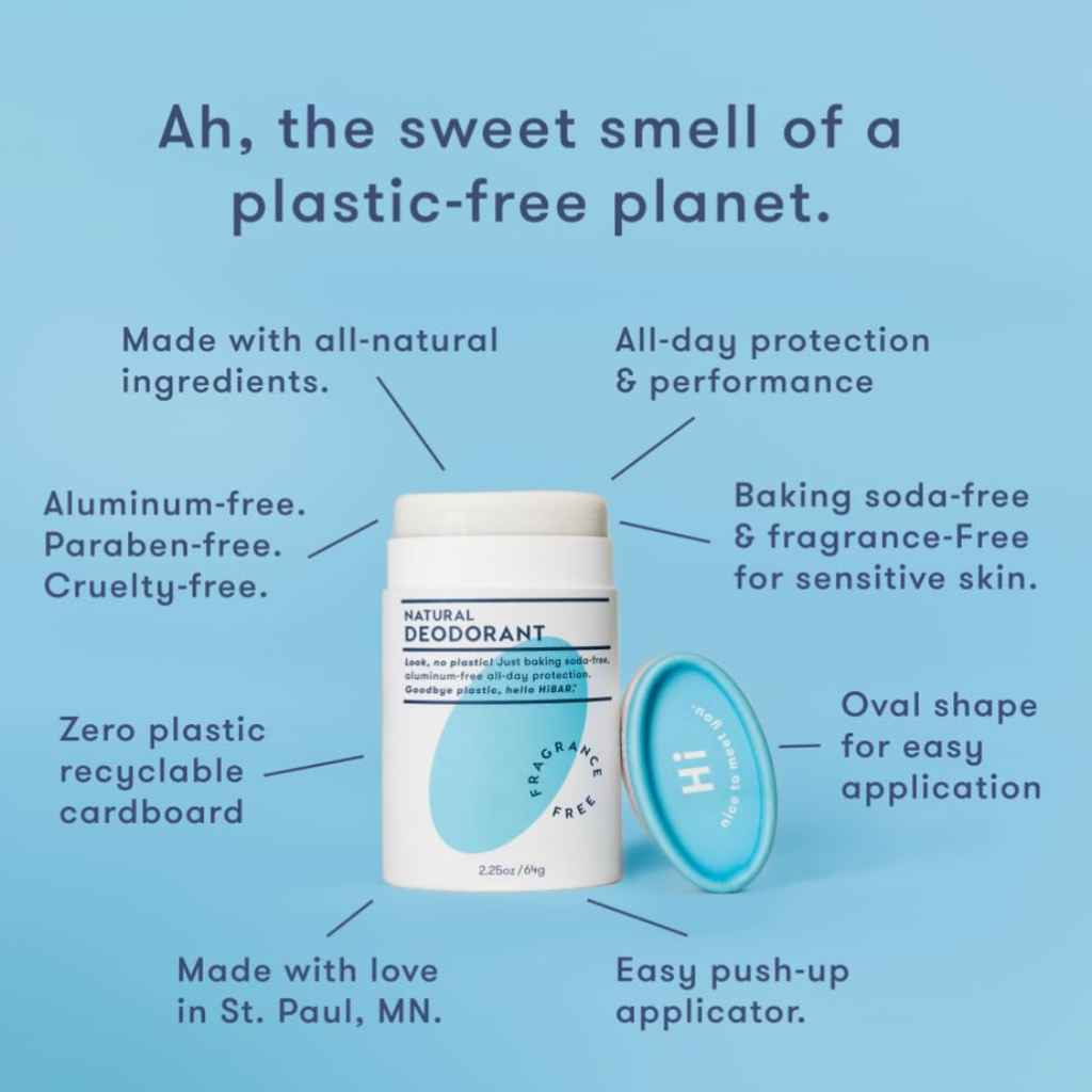 HiBAR All-Natural Deodorant | Sensitive Formula (Fragrance Free)