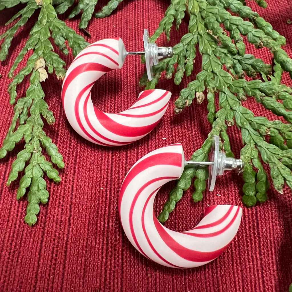 Peppermint Hoop Earrings