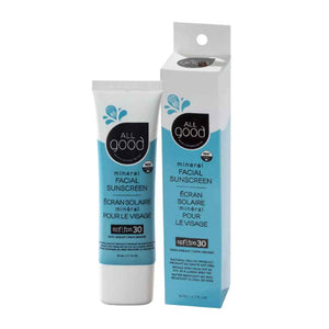 All Good Mineral Facial Sunscreen lotion, SPF 30, reef-safe, cruelty-free, organic ingredients