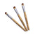 three paint brushes made of bamboo, metal grip, and vegan bristles made by Natural Earth Paint