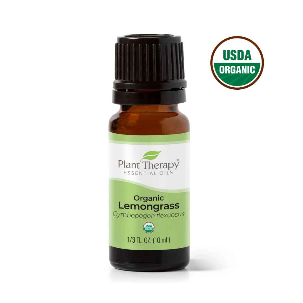 Plant Therapy Organic Lemongrass Essential Oil, 10ml glass bottle. USDA Organic.