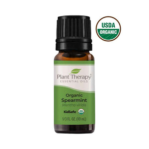 Plant Therapy Organic Spearmint Essential Oil, 10ml bottle. Kidsafe Mentha viridis. Made in USA. Certified organic.