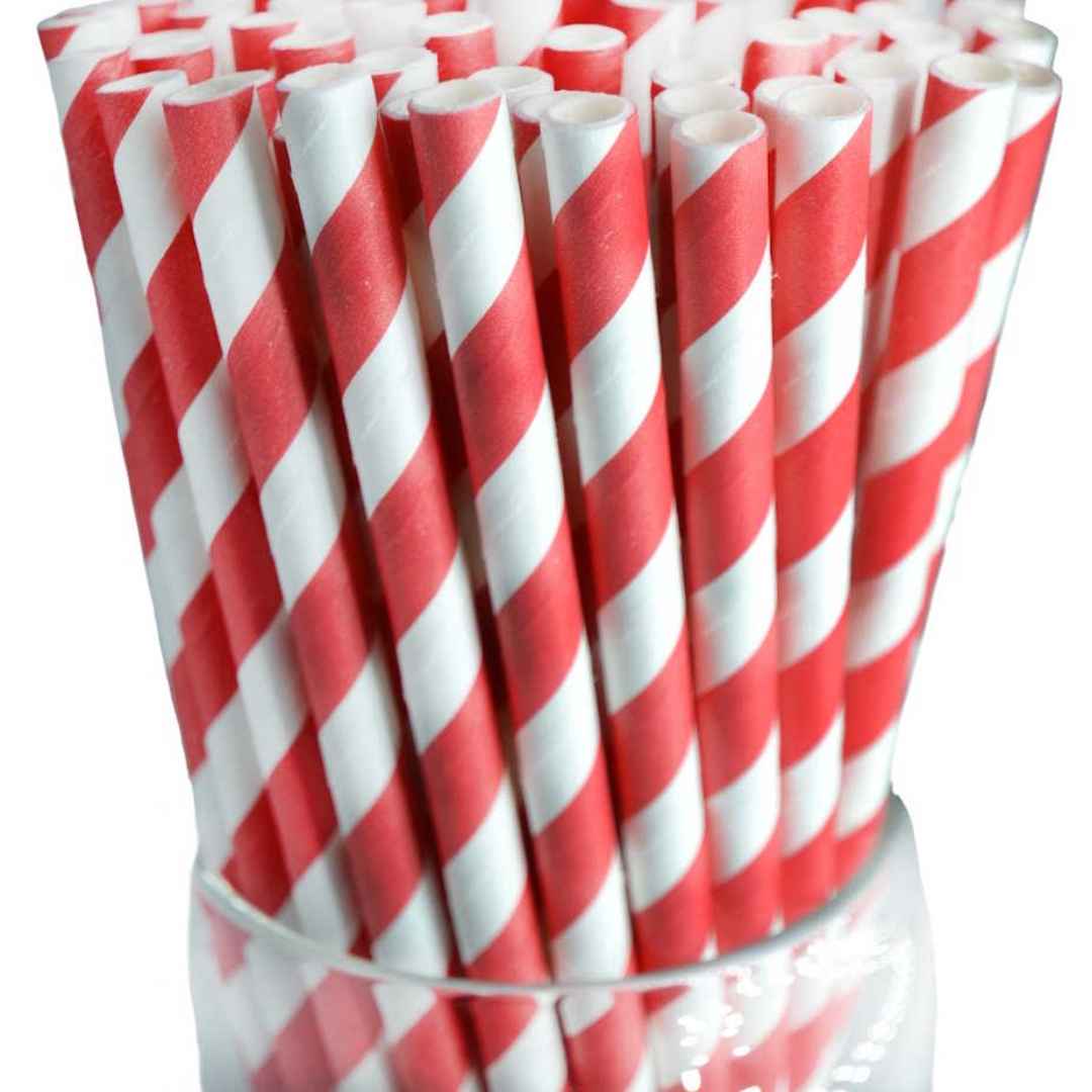 Roc Paper Straws | Novelty Prints: Red and White Stripe