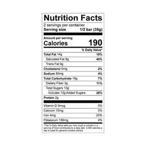 Nutrition Facts for Seattle Chocolate - Dark Sea Salt Toffee Truffle Bar, 2.5 oz.