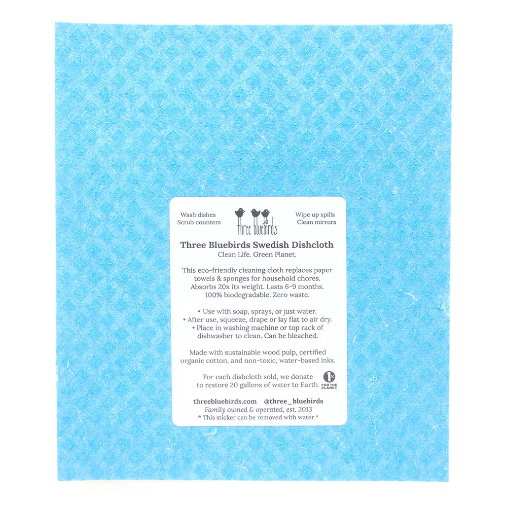 Back side of blue swedish dishcloth