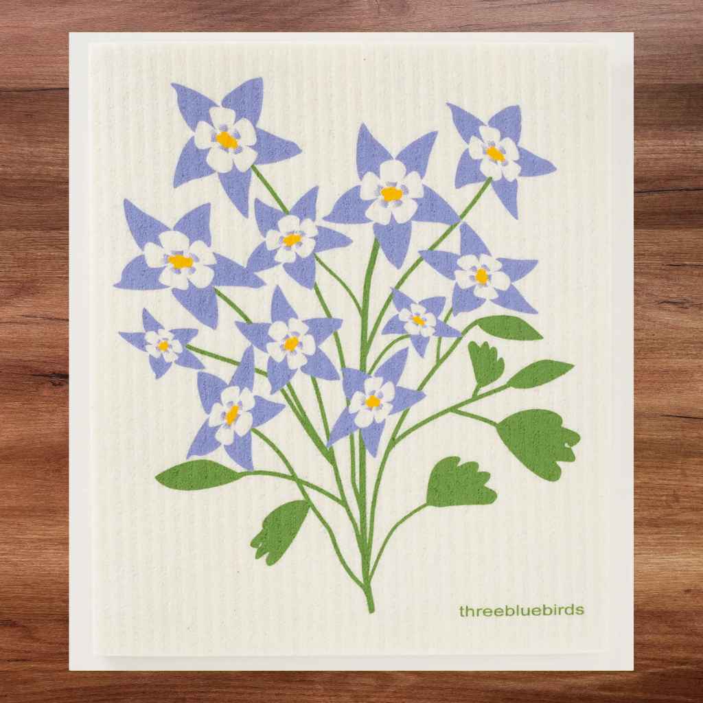 Columbine Flower — Swedish Dishcloth
