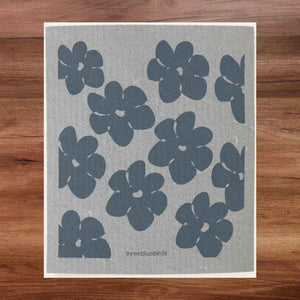 Three Bluebirds Swedish Dishcloth — Flower Power