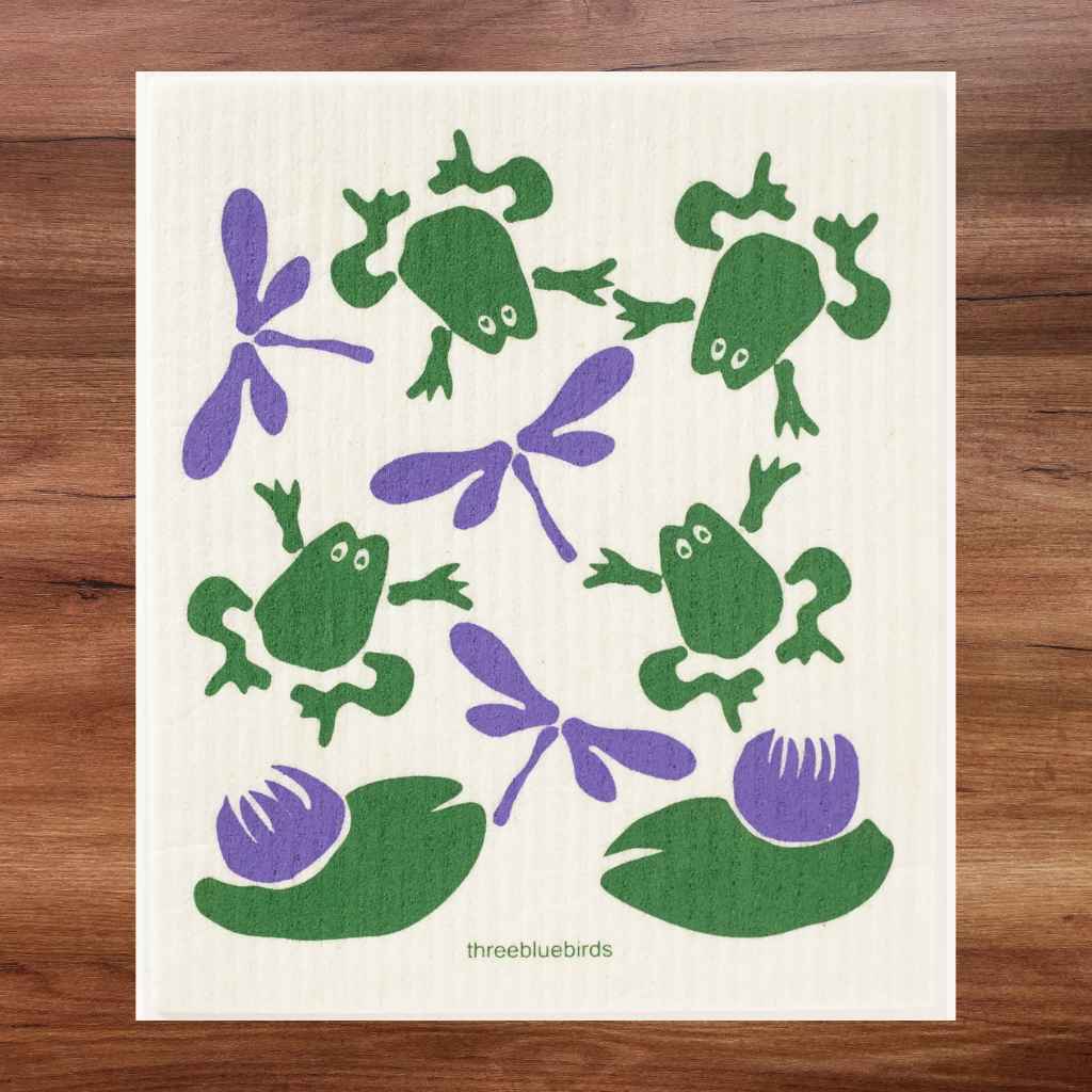 Swedish Dishcloth — Frogs and Flies