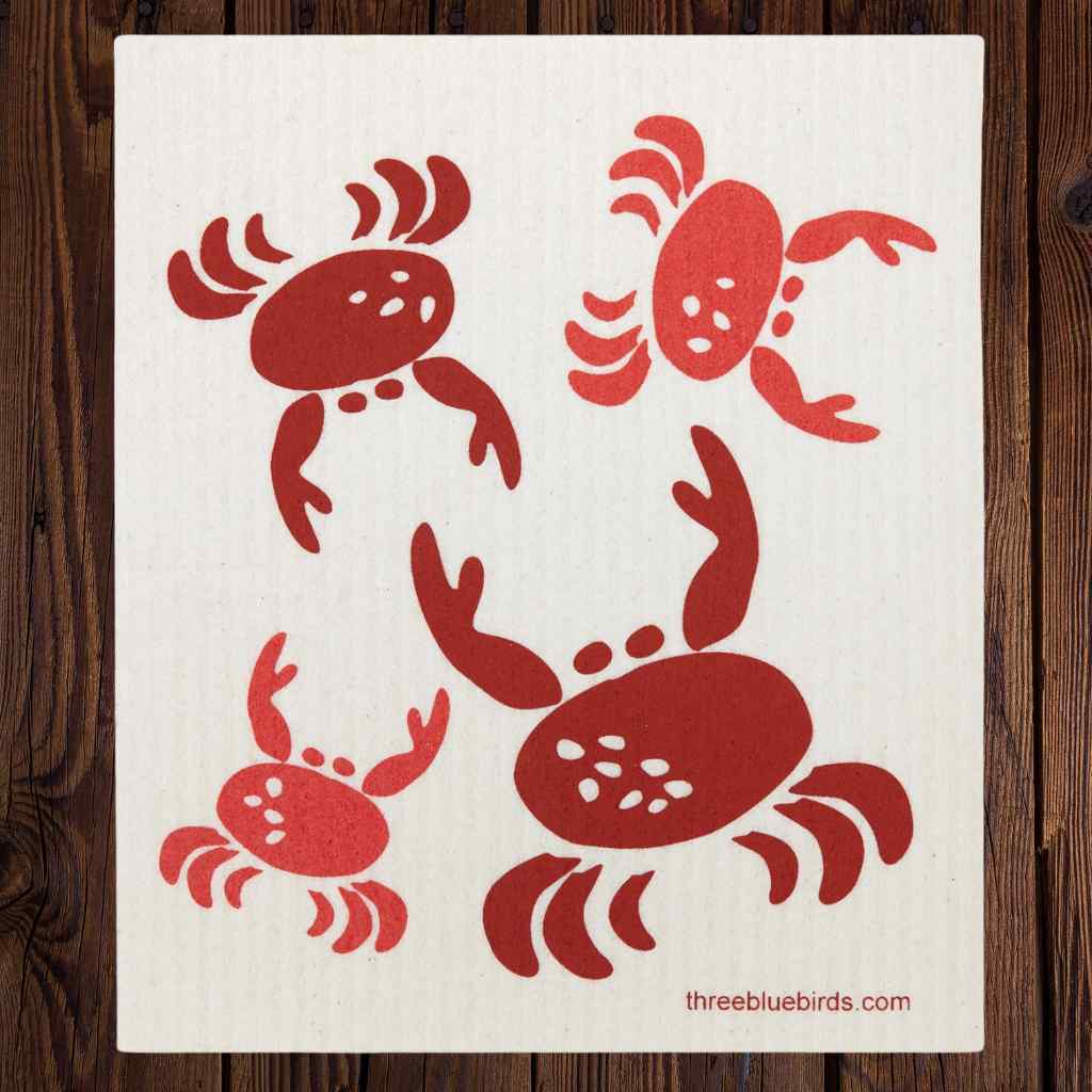 Swedish Dishcloth — Coral Crabs