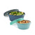 set of two silicone food storage containers with tops