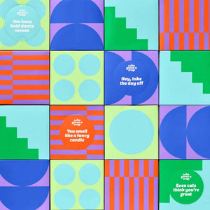 a collection of multicolored boxes of forest-friendly bamboo facial tissues made by Who Gives A Crap
