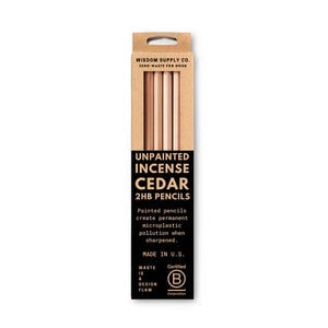 Unpainted Pencils (Box of 12) made of Sustainably-sourced incense cedarwood