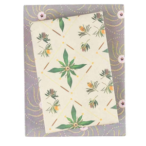 Wrappily Eco Wrapping Paper premium newsprint recyclable gift wrap - hand designed. Made in USA. Upcountry Protea flower design, reversible.