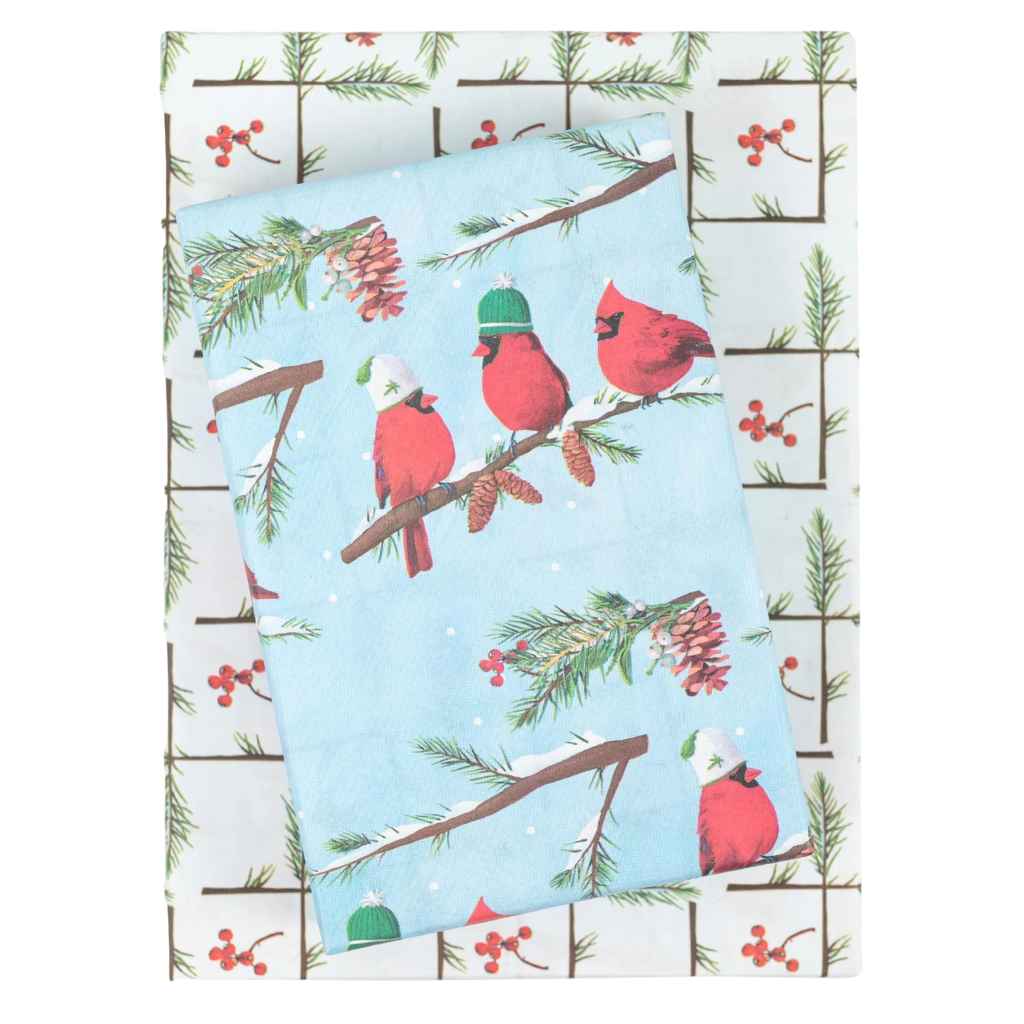 Recycled Christmas Gift Wrap, Festive Birds and Florals, Eco Friendly  Plastic Free Wrapping Paper