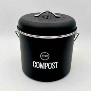 Black Stainless steel compost bin by Zefiro