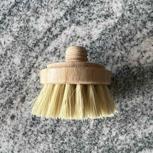 replacement brush head for bamboo dish brush, sisal bristles are light in color and soft