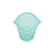 Zip Top 100% Platinum Silicone Reusable Cups, Teal color. A top view of unzipped cup, open.