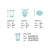 Zip Top 100% Platinum Silicone Reusable Cups, available in three sizes, in Teal color. A diagram of all the dimensions of each size, SM, MED, LG