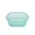 Zip Top 100% Platinum Silicone Reusable Containers, a top view of one of the larger sizes, in teal. Made in USA