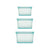 Zip Top 100% Platinum Silicone Reusable Food Storage Dishes, available in three sizes, in Teal color.