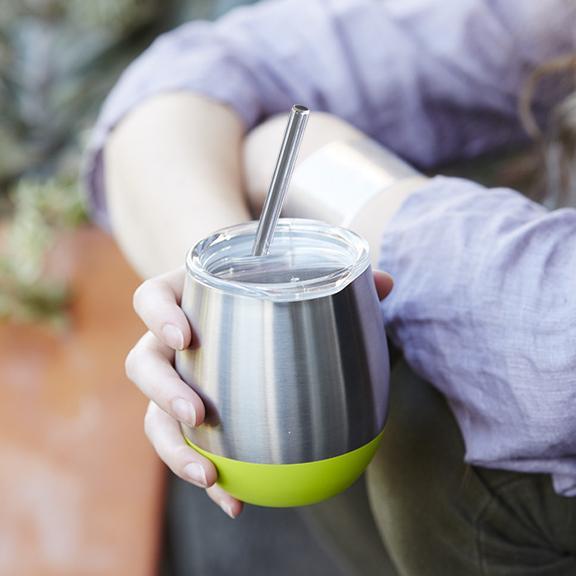 Stainless Steel &amp; Copper Cocktail Straws — 4 pack