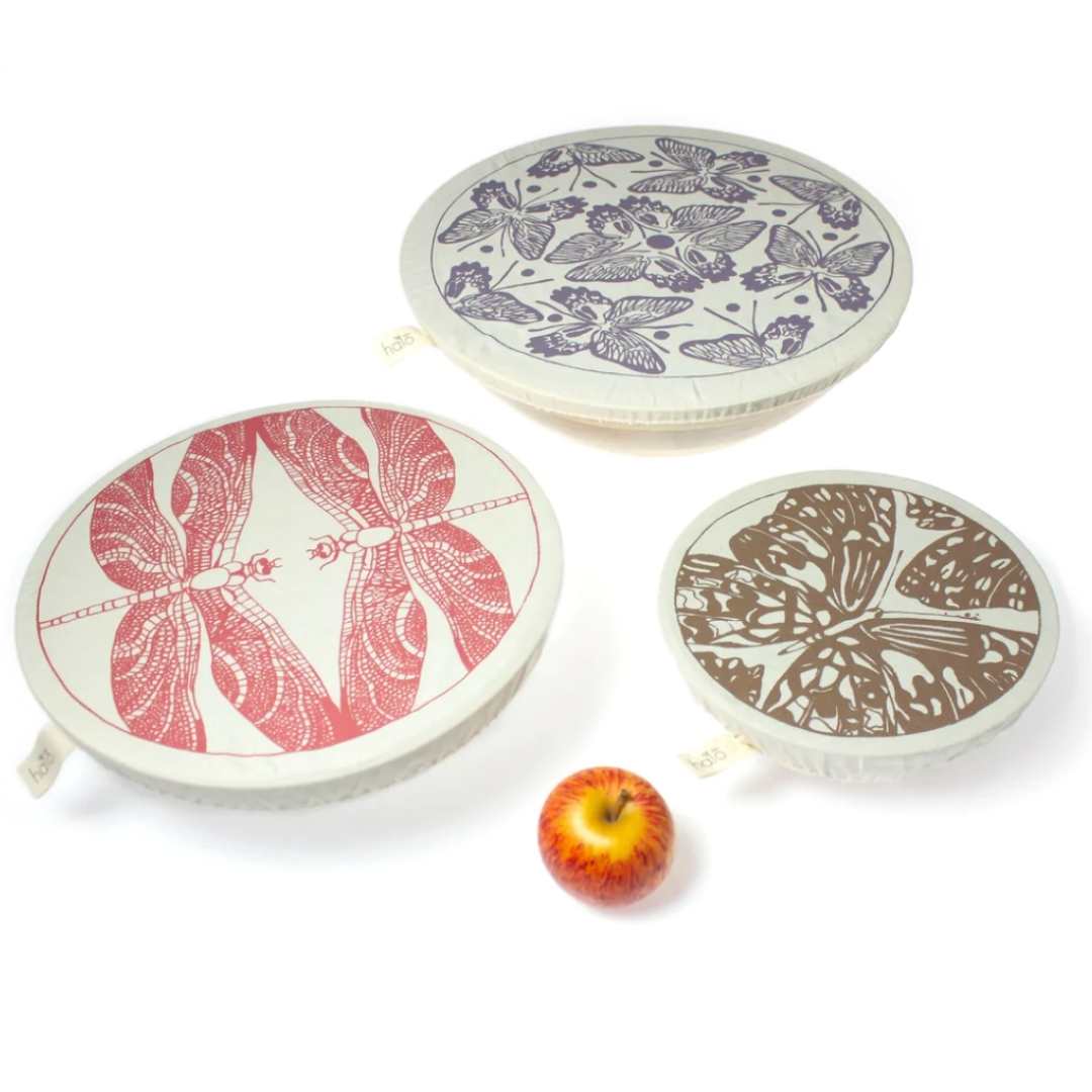 Organic Cotton Dish Covers — Butterflies and Dragonflies - What's Good