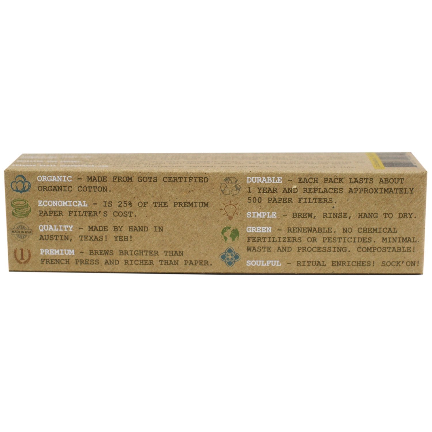 Reusable, organic cotton coffee filters made in the USA. Fits Chemex 6-13 or Vario v60.03