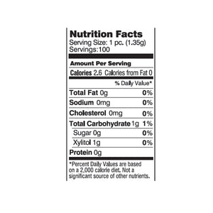 nutrition facts for all natural gum
