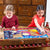 two girls playing with eeBoo Solar System Puzzle, 100 Pieces