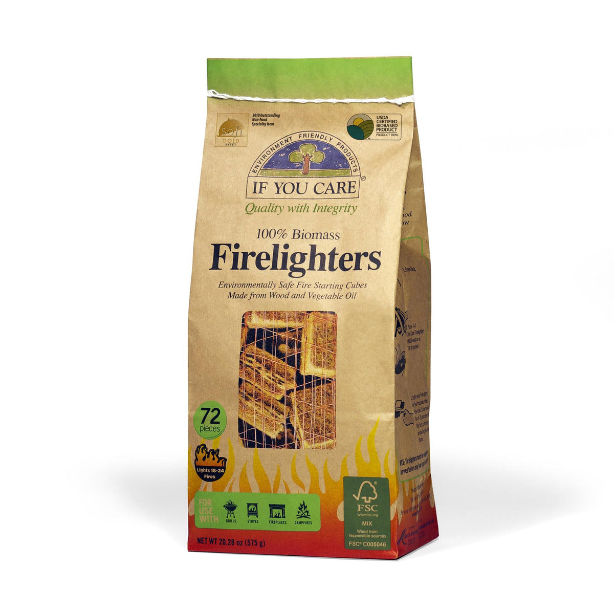 firelighters in package, 72 pieces, Net WT 28.28 oz