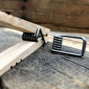 close up of clothespin and extra metal spring