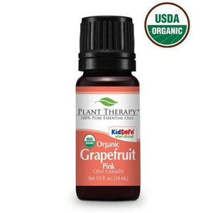 Organic Grapefruit essential oil, KidSafe, USDA Organic. Made in USA. 10ml glass jar. Made by Plant Therapy.