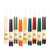 long taper candles hung from wick, colors include Pumpkin, Natural, Moss, Red, Ivory, purple, Blue, Black, green
