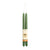 pair of moss colored long taper candles, hung from the wick, wrapped in big dipper logo