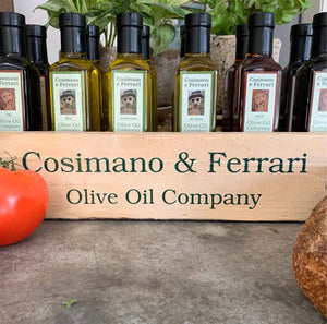 Cosimano & Ferrari Olive Oil Company. Olive oils and balsamic vinegars sourced in Italy, made in USA.