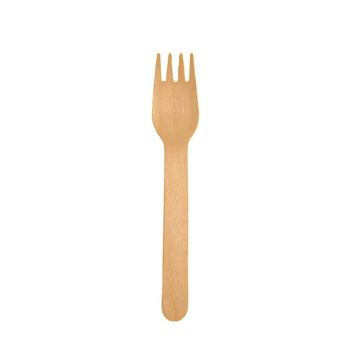 Eco-gecko disposable wooden fork. image of single fork.
