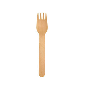 Eco-gecko disposable wooden fork. image of single fork.